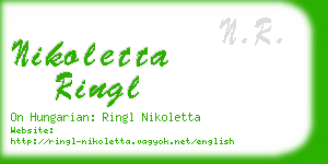 nikoletta ringl business card